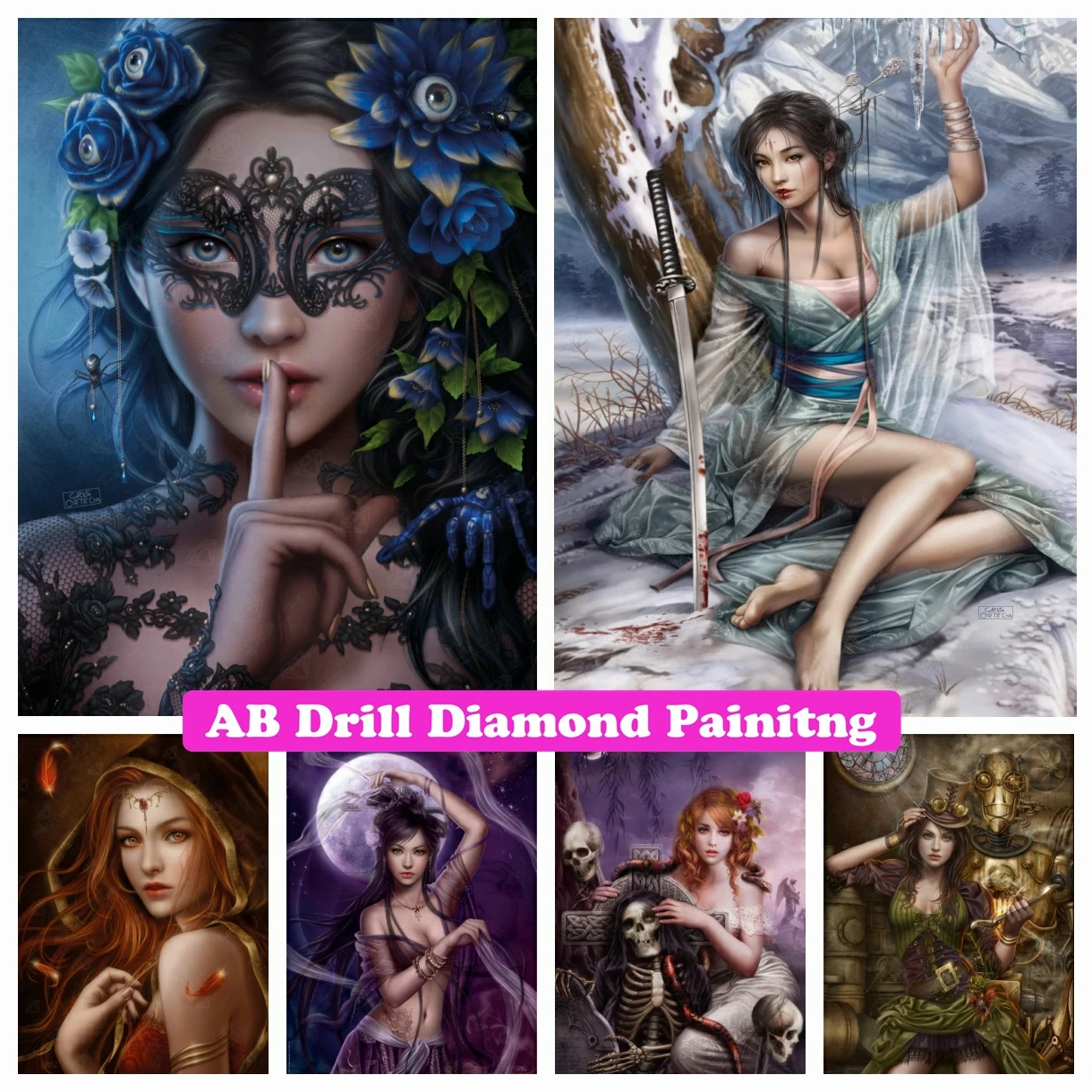 

Fantasy Fairy Girl 5D DIY AB Diamond Painting Rhinestones Gothic Picture Embroidery Mosaic Artwork Cross Stitch Home Decor