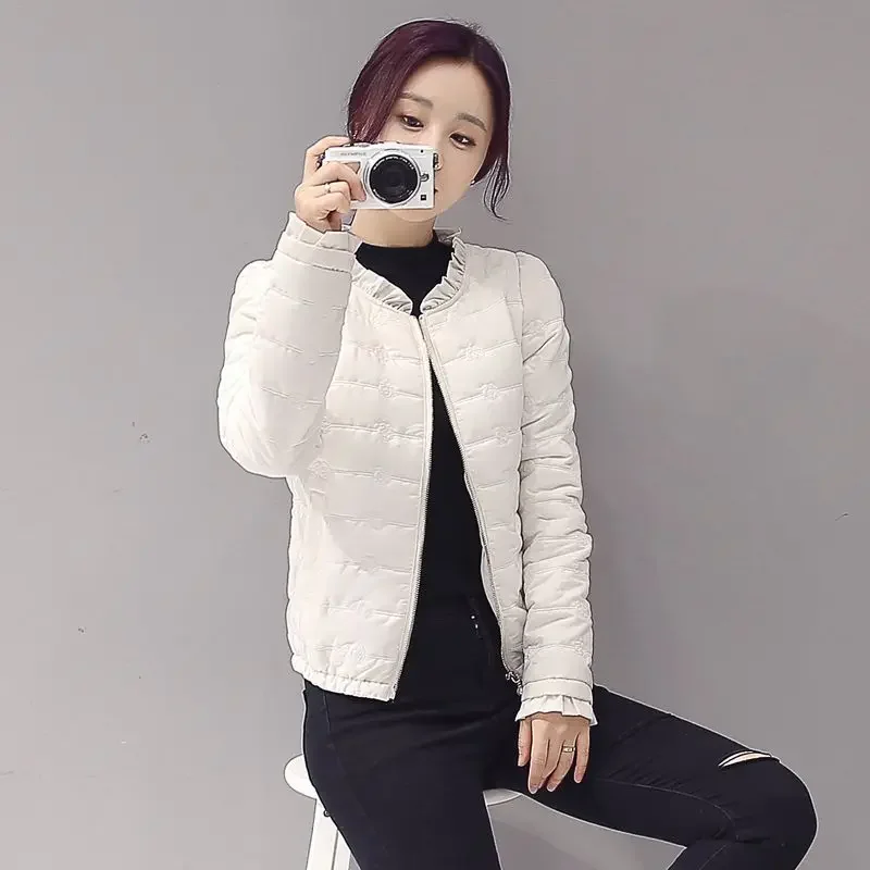 Легкий короткий женский пуховик с подкладкой женская парка белая хлопковая