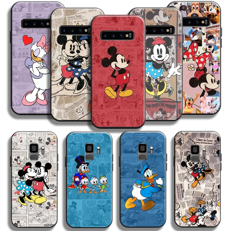 

Cartoon Duck Mickey Minnie Mouse Phone Case For Samsung Galaxy S10 5G S9 S8 Plus S10 Lite S10E Liquid Silicon Funda Back Soft