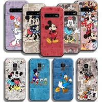 cartoon duck mickey minnie mouse phone case for samsung galaxy s10 5g s9 s8 plus s10 lite s10e liquid silicon funda back soft