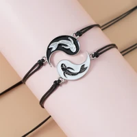 new yin and yang bracelet nationality dripping oil tai chi gossip fish woven friendship couple bracelet wholesale