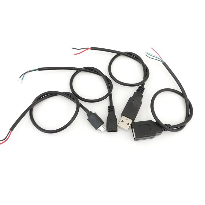 Фото 0,3 м USB 2.0 Тип A Мужской Женский 2-контактный 4-контактный микро-USB ремонтный сварочный кабель Адаптер питания для зарядки DIY Разъем 2 4 ядра s1 №1