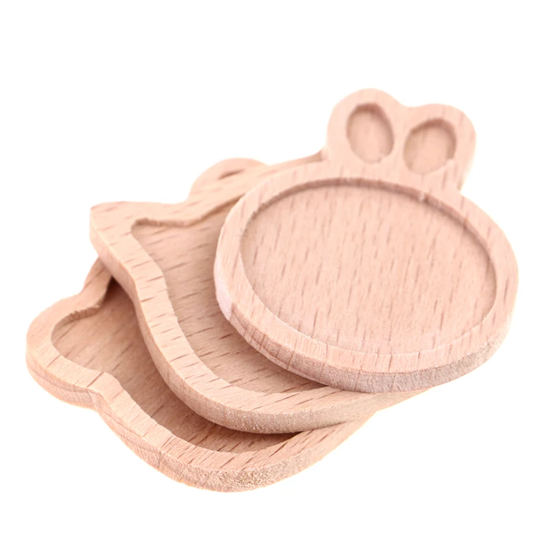 

Dollhouse Miniature Wooden Plate Simulation Tray Model For Doll House Decor Mini Cartoon Dessert Fruit Bread Tray