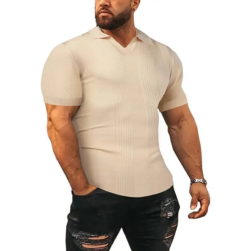 

Apricot Color Polo Shirts Men Summer Slim Fit Casual Men's T Shirts Breathable Tees Male Lapel Top Man Sportswear 2022 Fashion