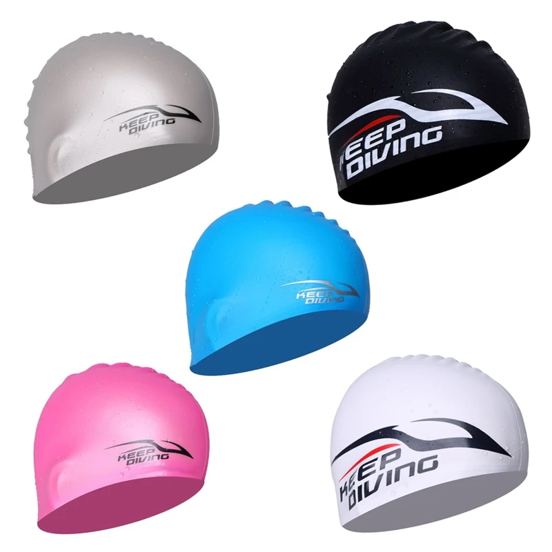 

Silicone Swim for Women Men, Waterproof Comfy Bathing Swimming Hair Hat