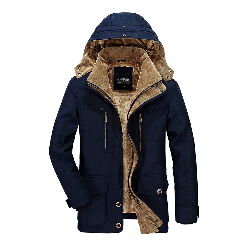 

Winter Men's Fleece and Thick Cotton Coat Loose Large Size Cotton Jacket Mult-color Clothing 2023 Hooded Fleece Warm Mens Coat