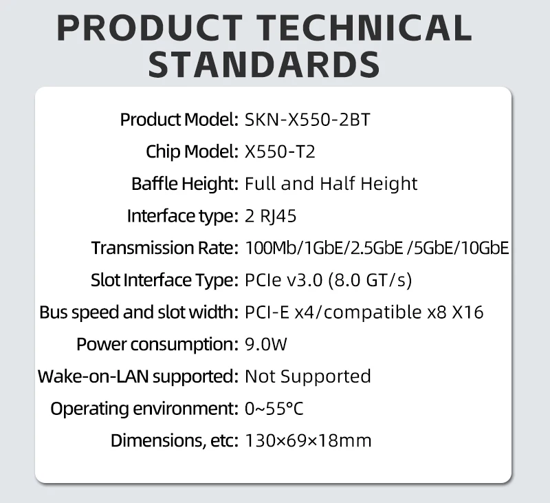 XikeStor PCIE 10G двойные порты RJ45 сетевая карта флэш-чип PCIe v3.0 флэш-Совместимость X8 X16