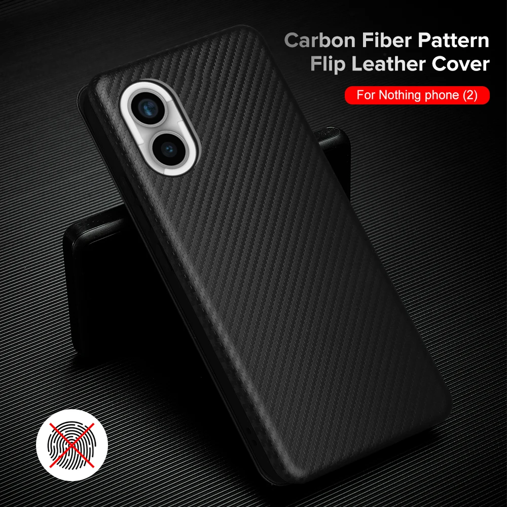 Nothingphone(2) 5G женский кожаный чехол-бумажник из углеродного волокна для телефона (2)