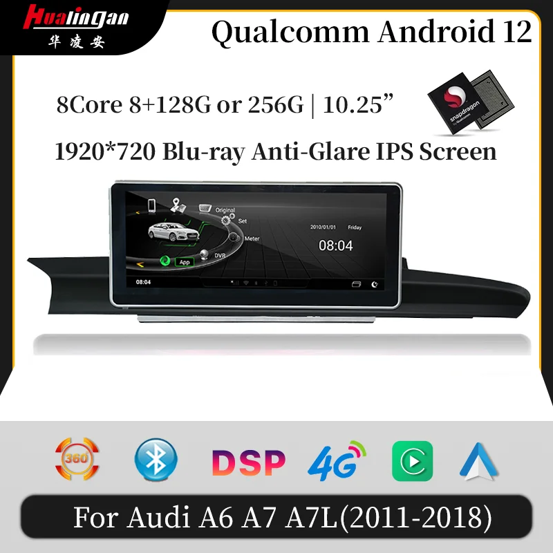 

Hualingan Stereo Radio for Audi A6/A7/S6/S7/RS6/RS7 Touchscreen Android 12.0 Auto Wireless CarPlay Multimedia GPS Navi