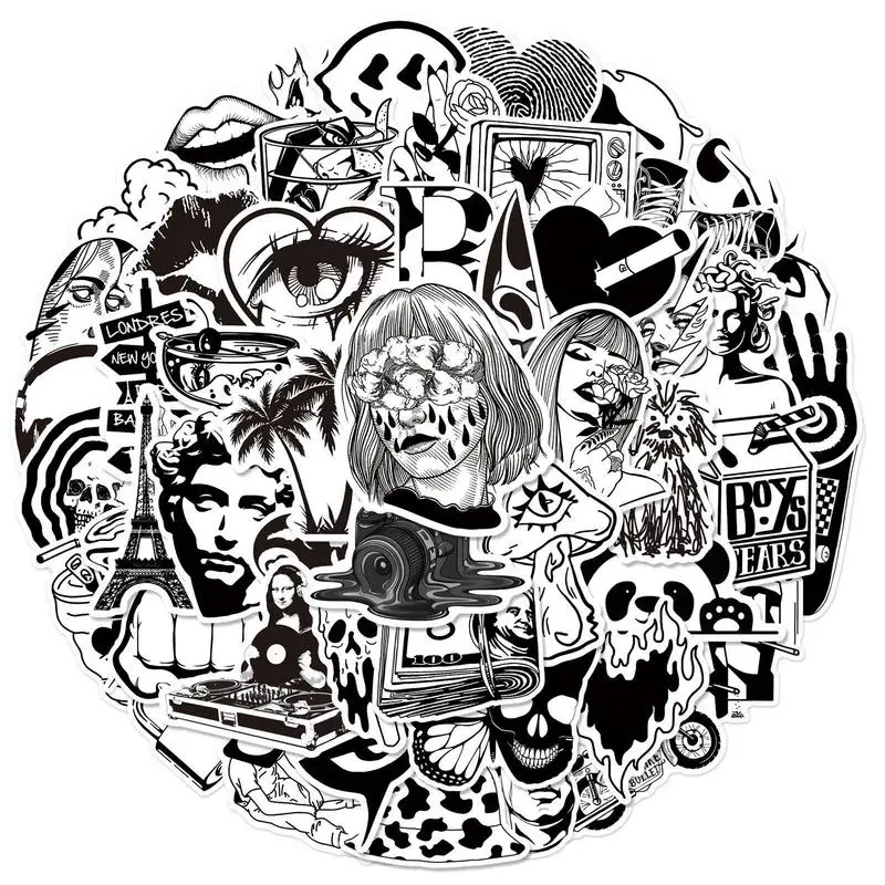 

Наклейки для скейтборда, 50 шт., водонепроницаемые наклейки для ноутбука, скейтборда, багажа, компьютера, мотоциклетные шлемы, наклейки для п...