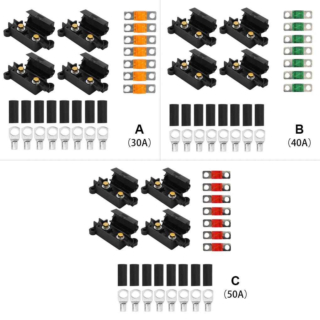 

4 Pieces Universal Car 1-in-1-out 12 24V Fuse Block Trucks Fog Light Power Distribution Panel Board Fuses Holder Box with Cover
