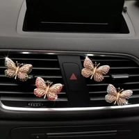 rhinestone butterfly car perfume diamond colorful butterfly car air freshener perfume clip auto decoration accessories interior