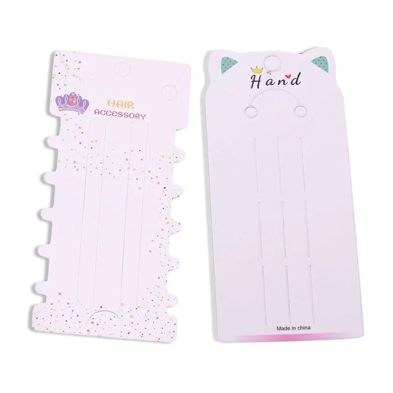 

50pcs/lot Multiple Card Slots Hairclip Packing Cardboard Holder for Jewelry Handmade Headband Hairpins Display Cards Retail Tags