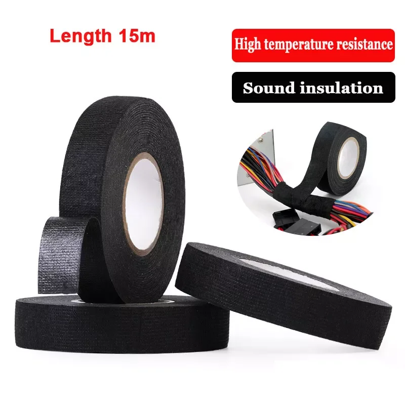

Adhesive Cloth Fabric Tape For Car Auto Cable Harness Wiring Loom Protection Electrical Heat Tape Length 15M