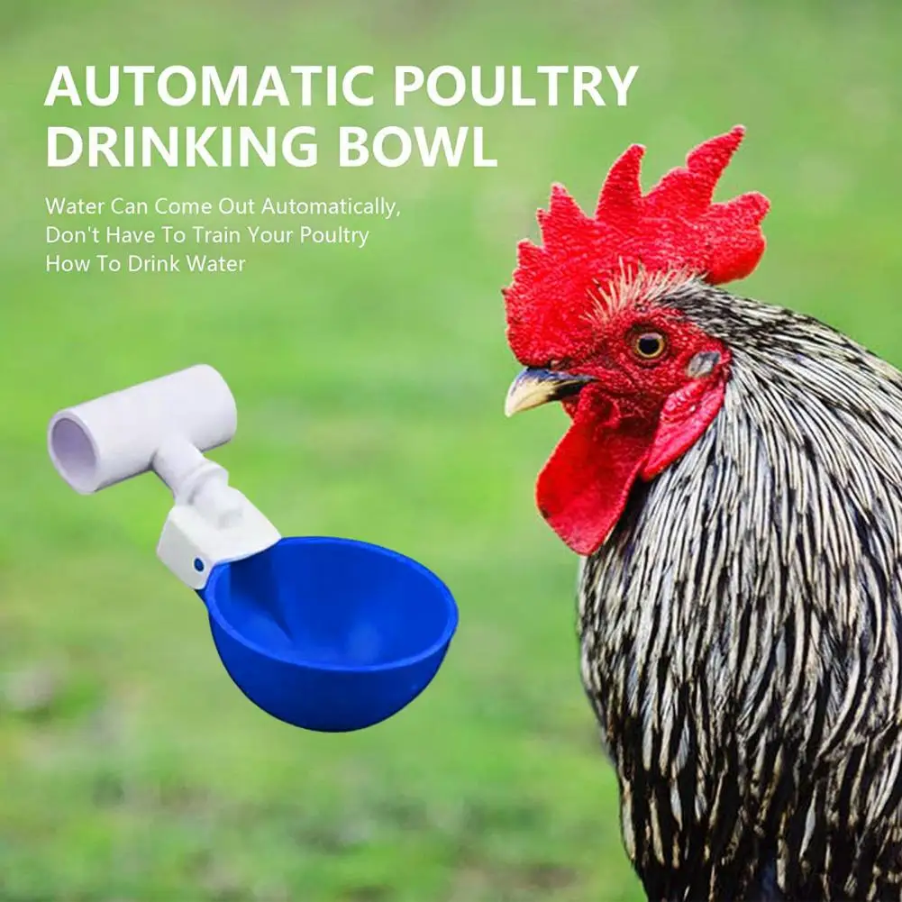 5pcs Convenient With 1/2 Sturdy  Float Style Gravity Chicken Watering System Farm Supplies