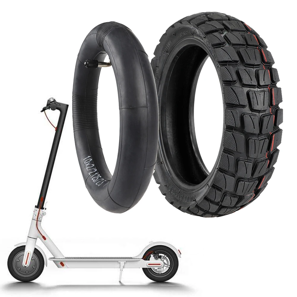 

10 Inch 80/55-6.5 Inner Tube&Off-Road Tire With Nozzle For Electric Scooter 10x2/2.125/2.5 Off-road Tubeless Tire Rubber