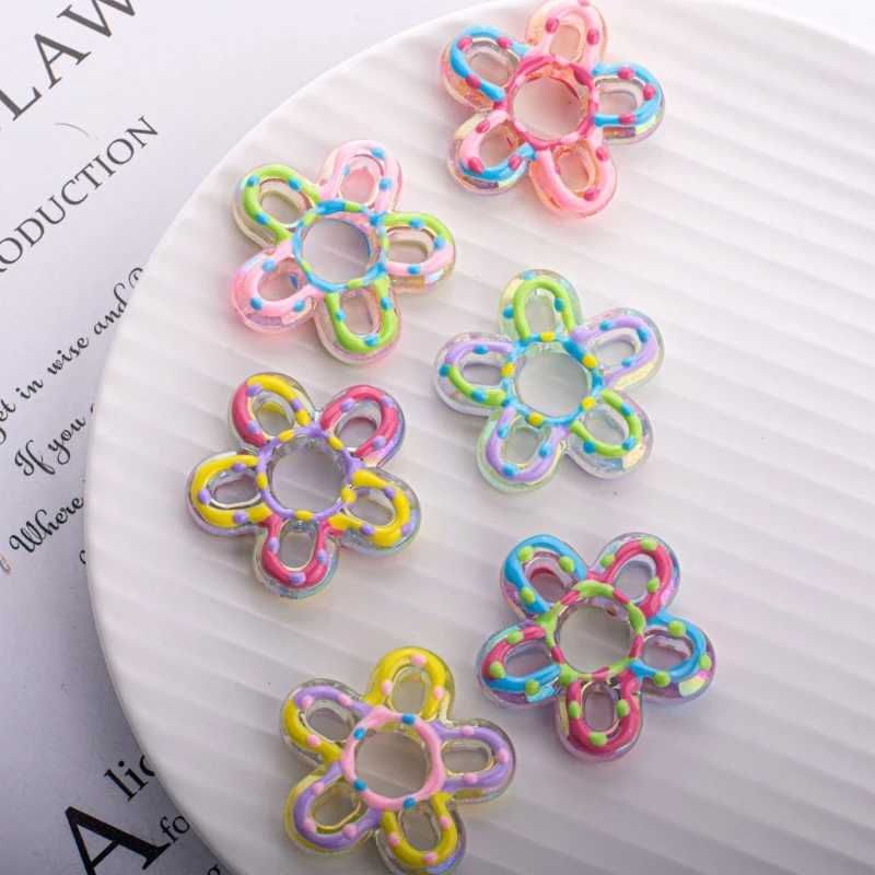 

Hand-painted Colorful Loose Bead Jewelry Flowers Beads DIY Jewelry Gift
