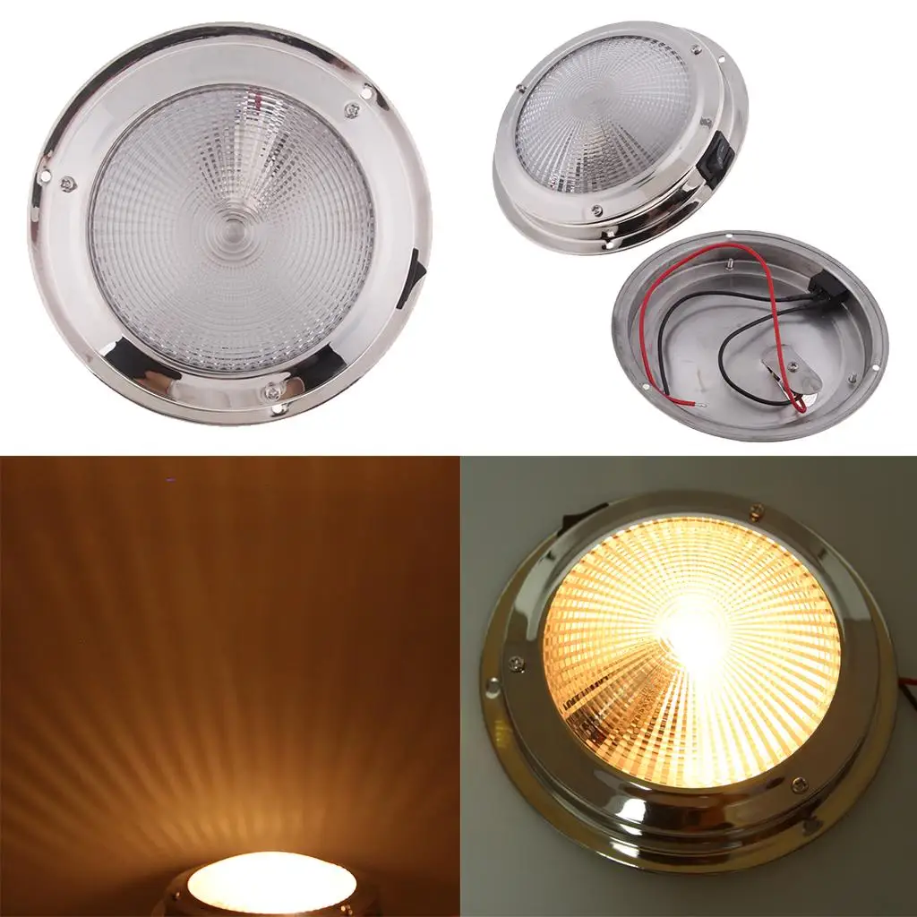 

138mm Stainless Steel Marine Boat Ceiling Interior Light 12V