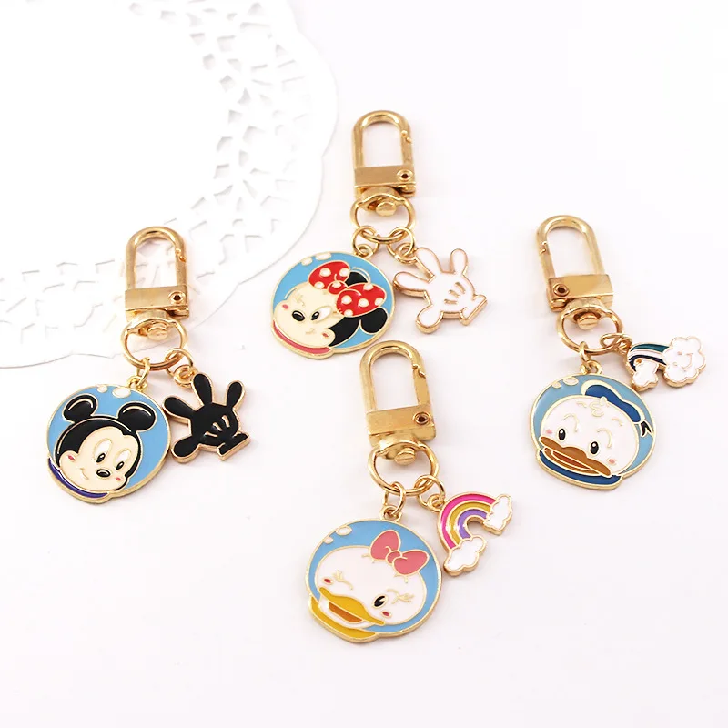 

Cartoon Minnie Mickey Metal Enamel Keychain Lovely Car Keyring Pendant Fashion Decoration Men's and Women's Couple Keychain Gift