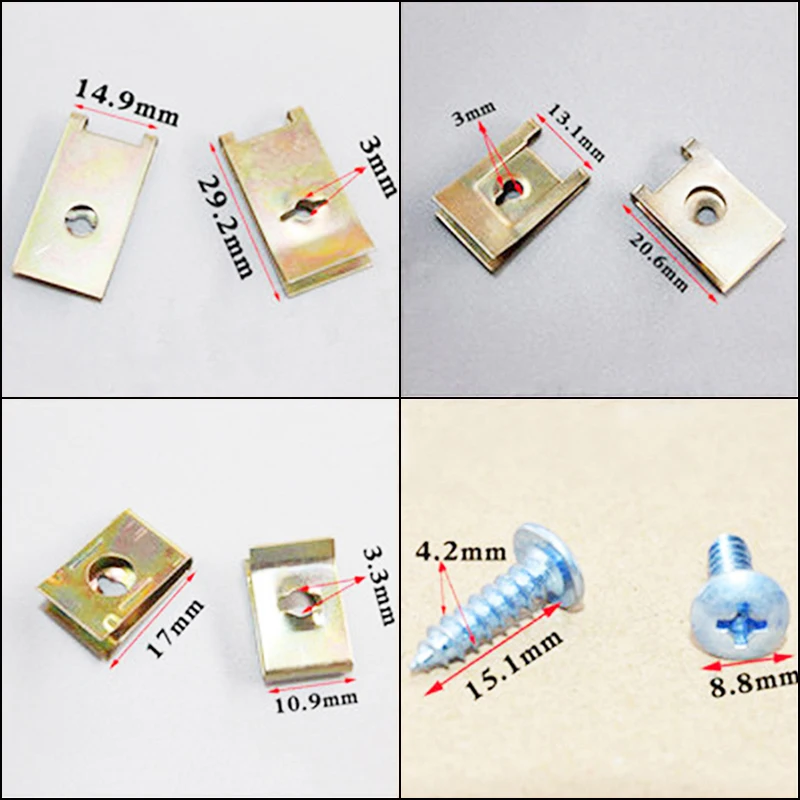 

Car Body Gasket Clips Screw Mixed Professional U Type Auto Fasteners Door Trim