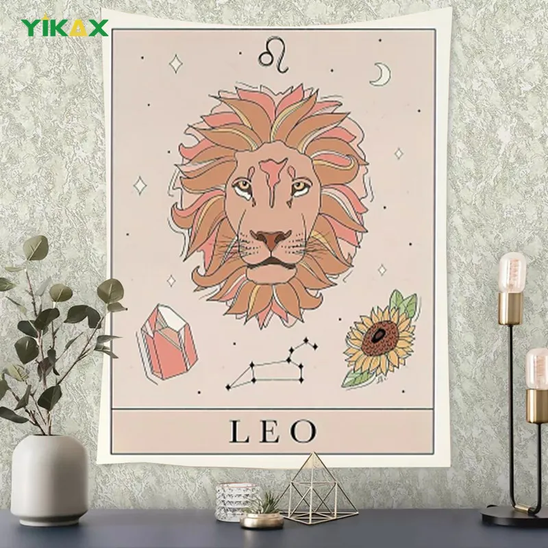 

Tarot Card Tapestry Wall Hanging Mural Blanket Horoscope Divination Cartoon Animals Witchcraft Mysterious Aesthetic Home Decor