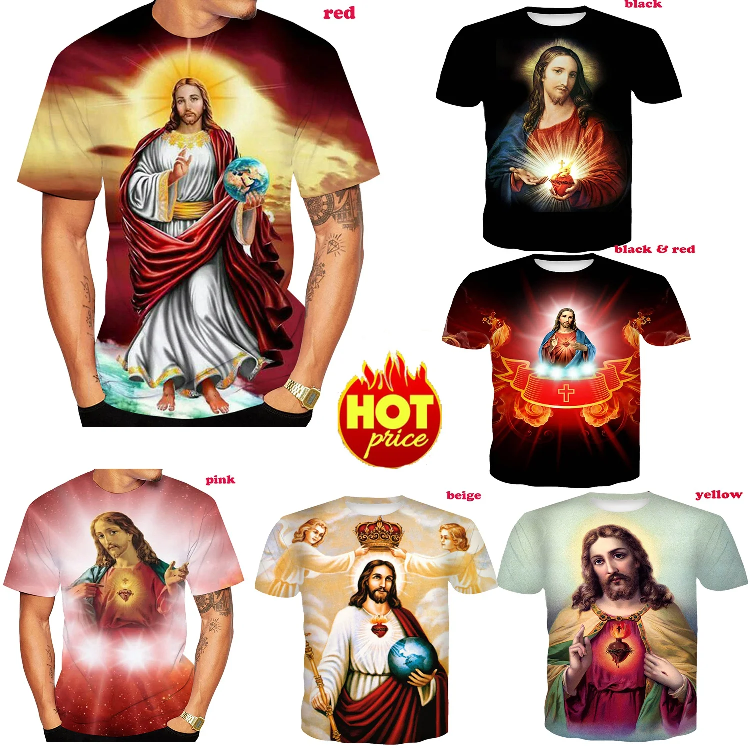 

God! Cross Jesus Loves All Christian Men/Women Fashion 3D Printed T-shirts Christ Casual Short Sleeve T-shirt