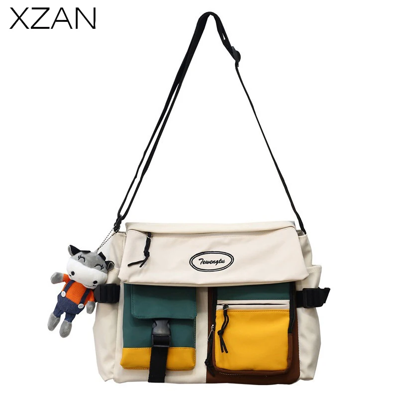 

Nylon Crossbody Bags for Women 2022 Fashion Messenger Bag Casual Female Shoulder Bag Street Trend Splicing Men Pouch Pack Bolsas