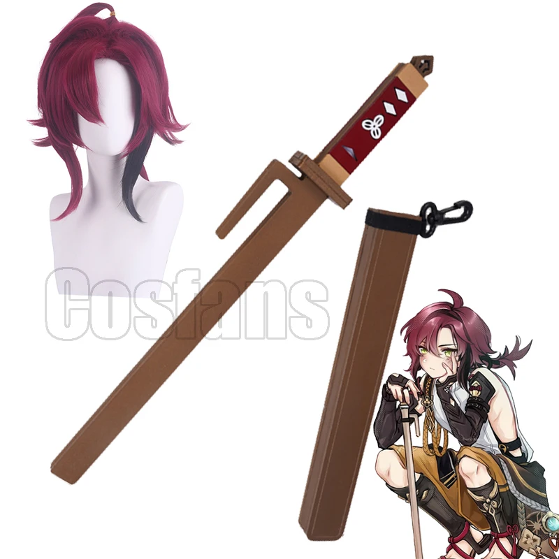 

Genshin Impact Project Shikanoin Heizou Cosplay Short Fork Scabbard Game 40cm PVC Weapon Toys Props Genshin Accessories Gifts