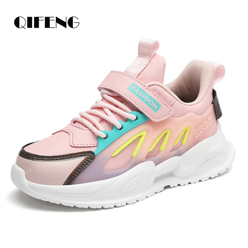 Girls Casual Shoes Light Leather Flat Chunky Sneakers Kids Summer Children Fashion Sport Running Footwear Tenis Winter Autumn