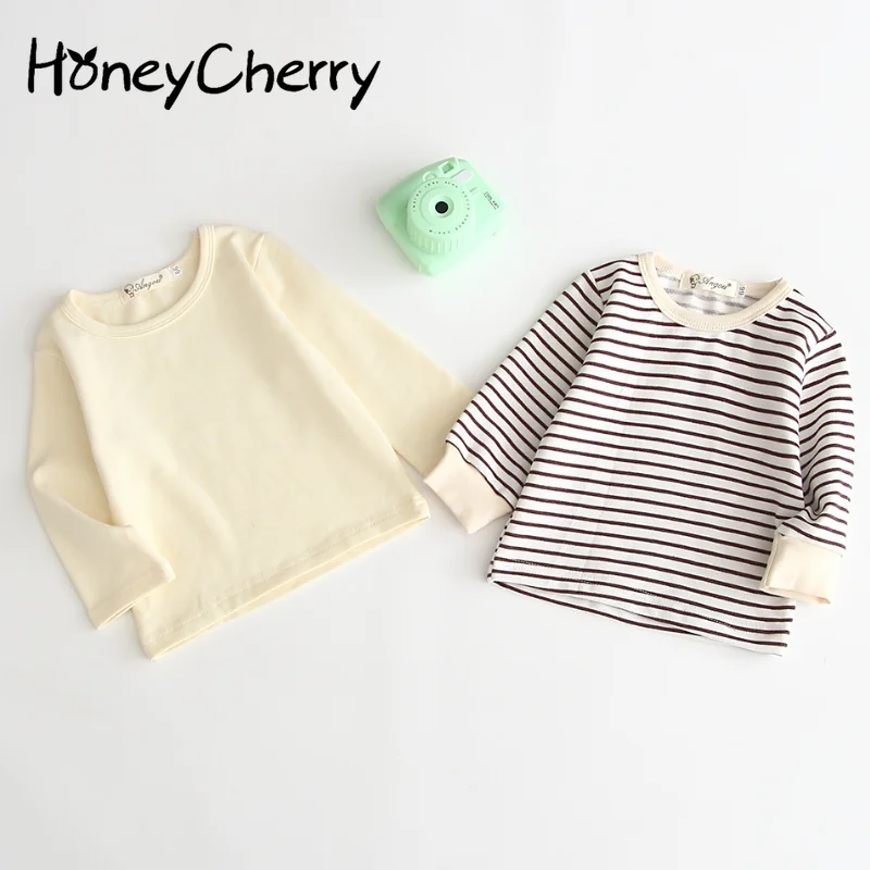 

HoneyCherry Autumn Baby Long-sleeved T-shirt Baby Cotton Striped Bottoming Shirt Top