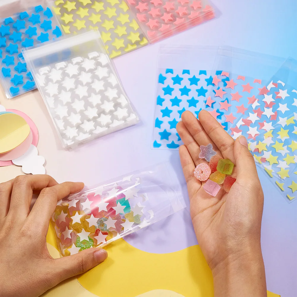 Pandahall 100 шт. 4 цвета прямоугольные самоклеящиеся пакеты с уплотнением