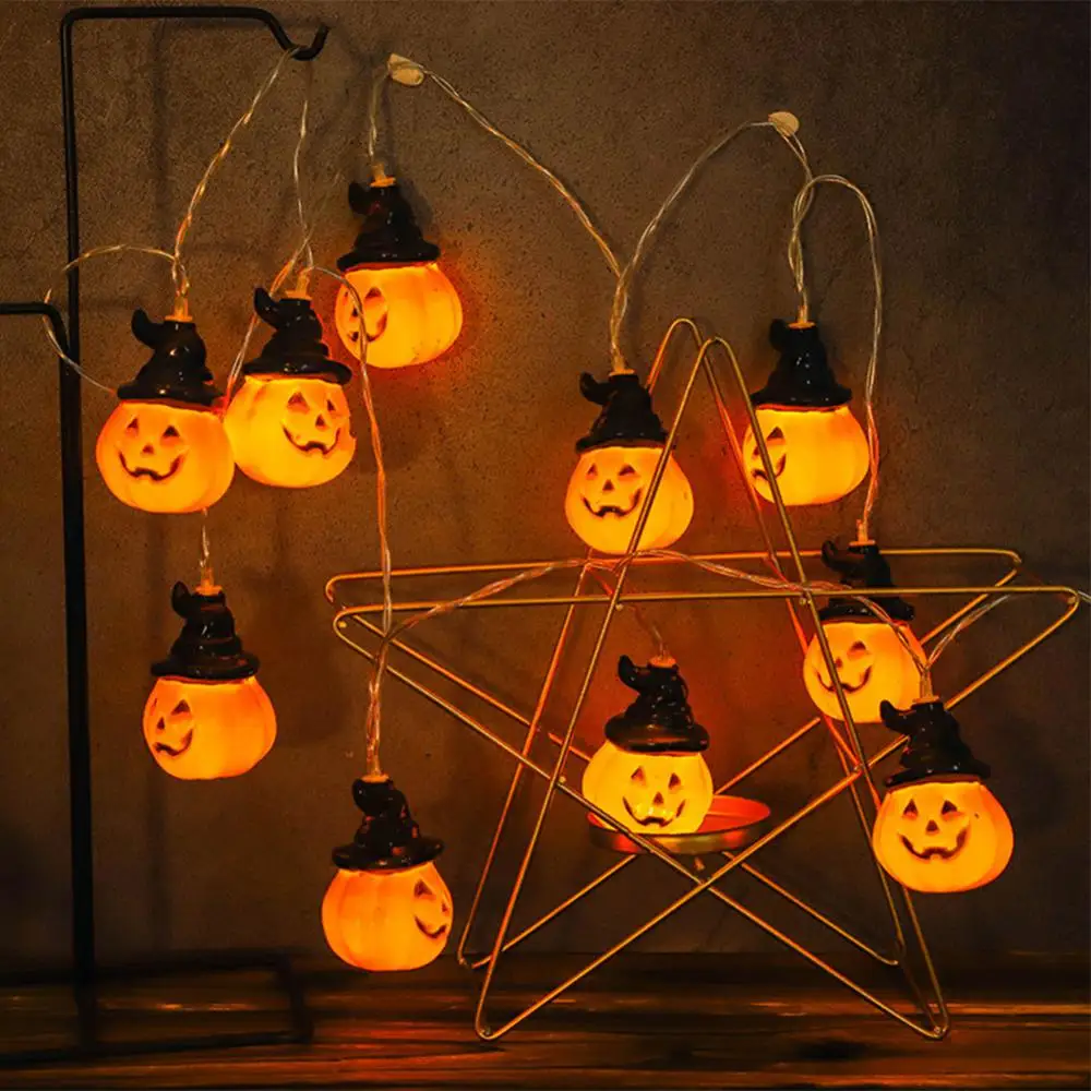 

10/20 LED Halloween Lights Portable Pumpkin String Lights Holiday Lights Home Bar Party Decor Supplies Halloween Decoration