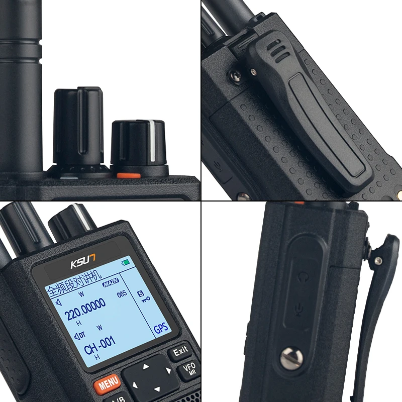 ksun uv98d gps walkie talkie six bands frequency vox sos 10km two way radio uhf vhf scanner talkie walkie long range comunicador free global shipping