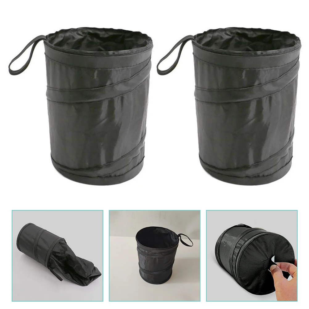 

2 Pcs Car Trash Can Waste Container Trashcan Multipurpose Storage Bag Back Seat Portable Vehicle