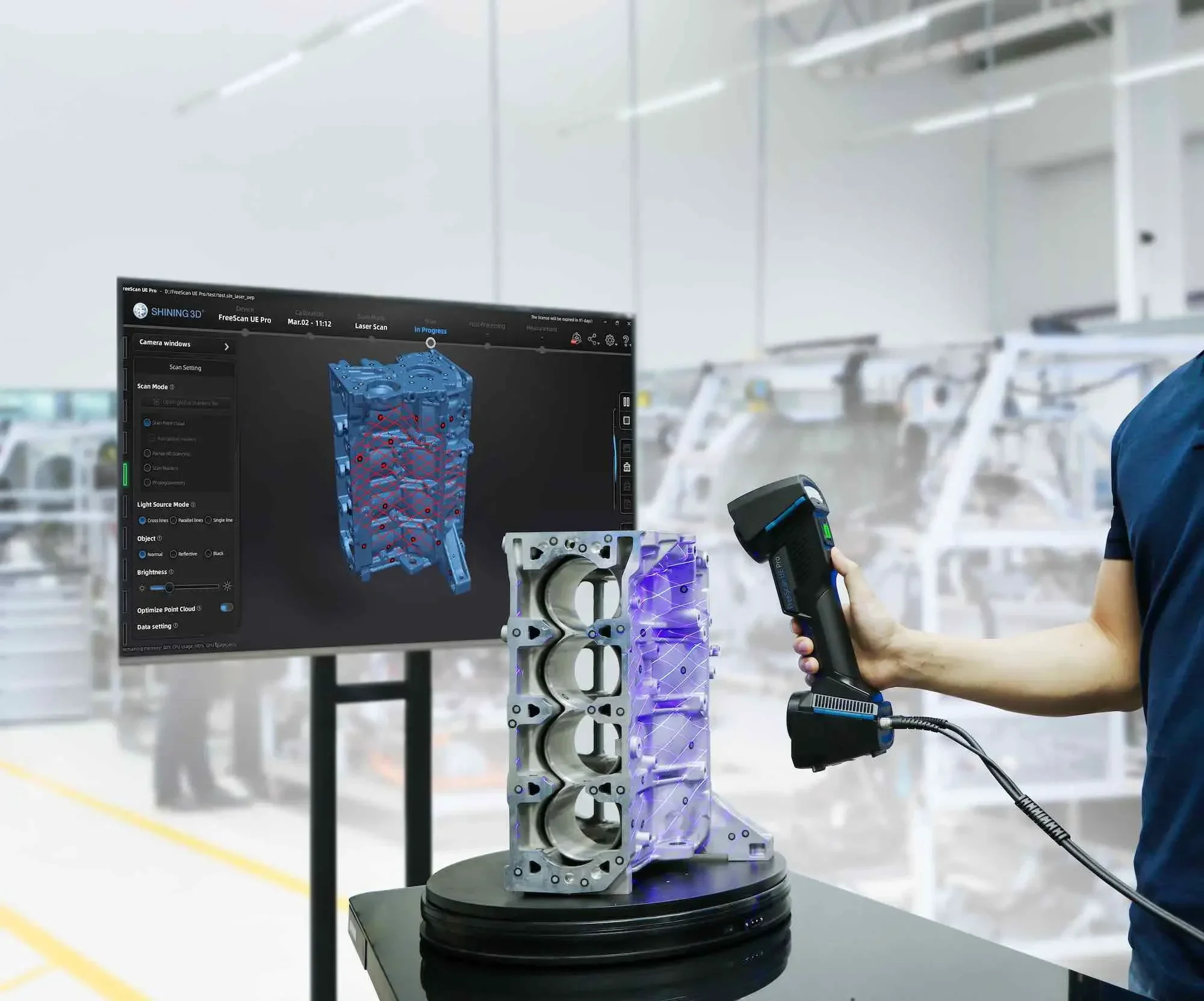 3D-сканер SHINING UE PRO 3D-FREESCAN Легкий дизайн и высокоточный лазерный ручной