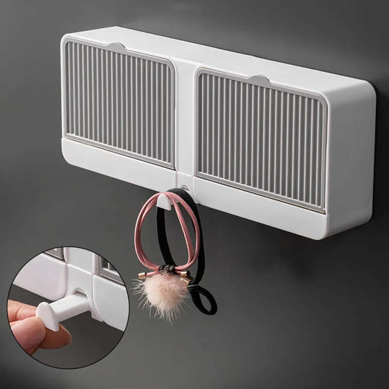 

No Punching Wall Hanging Double Lattice Clamshell Soap Box Toilet Cover Soap Rack Bathroom Kitchen Soap Box Dish Storage