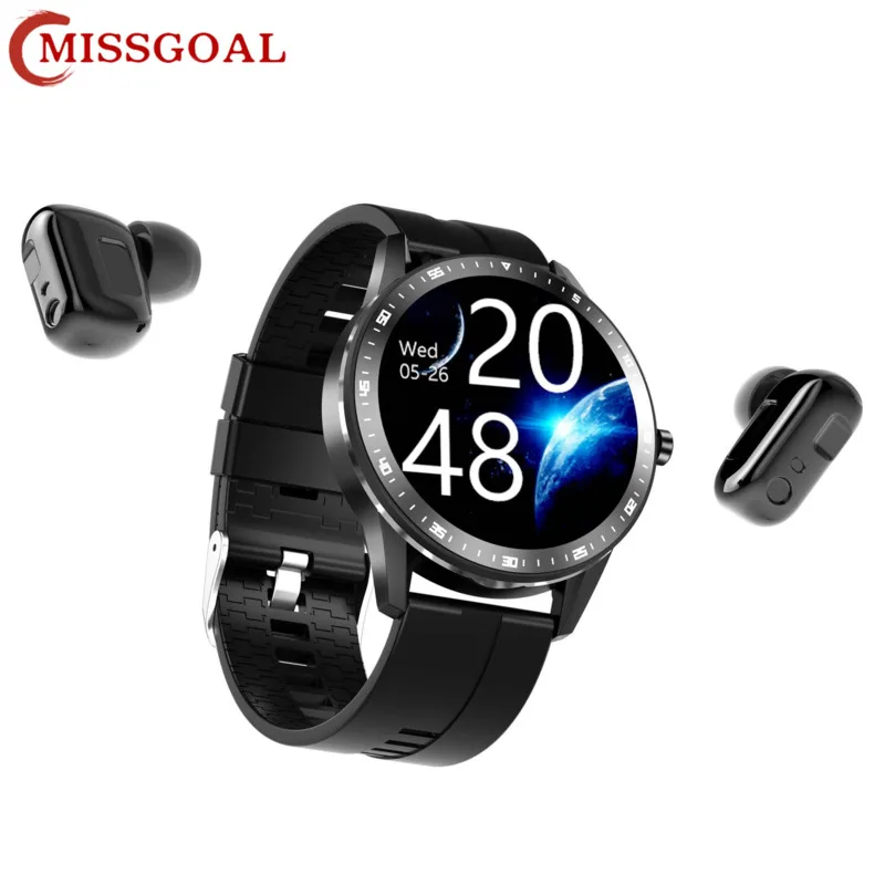 

Умные часы Missgoal X6 2 в 1, Bluetooth-наушники-вкладыши, умные часы, беспроводная гарнитура с шумоподавлением, монитор здоровья, наручные часы