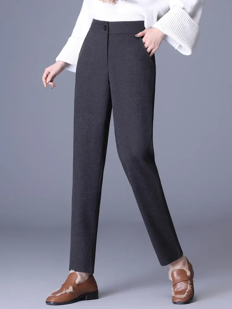 Брюки-султанки женские шерстяные до щиколотки Свободные повседневные плотные