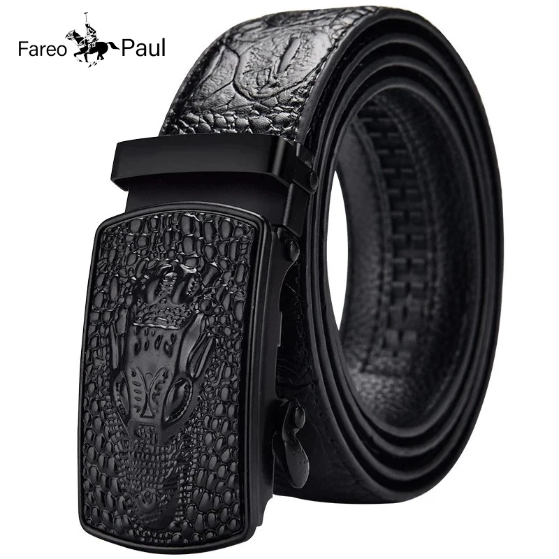 2023 New Men's Leather Automatic Buckle Belt Business Leisure High Quality Crocodile Belt Automatic Buckle