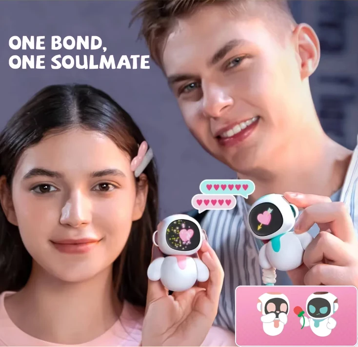 ENERGIZE LAB Eiliko Aquamarine: Ваш миниатюрный робот-талисман с ИИ, который идеально подойдет к любому повседневному наряду – забавная электронная подвеска-игрушка для детей (art.: 3920dbe473f60) - 3920dbe473f60