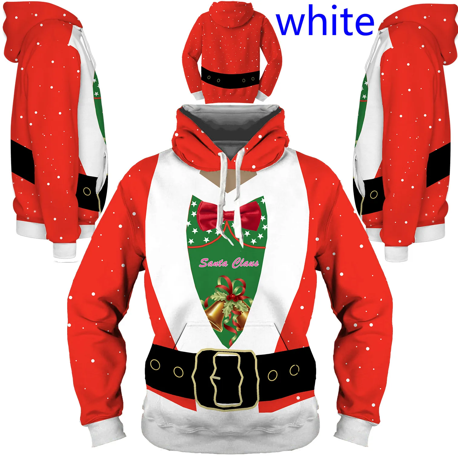Newest Fashion Christmas 3d Hoodie Funny Santa Claus Printed Cosplay Sweatshirt Casual Pullover