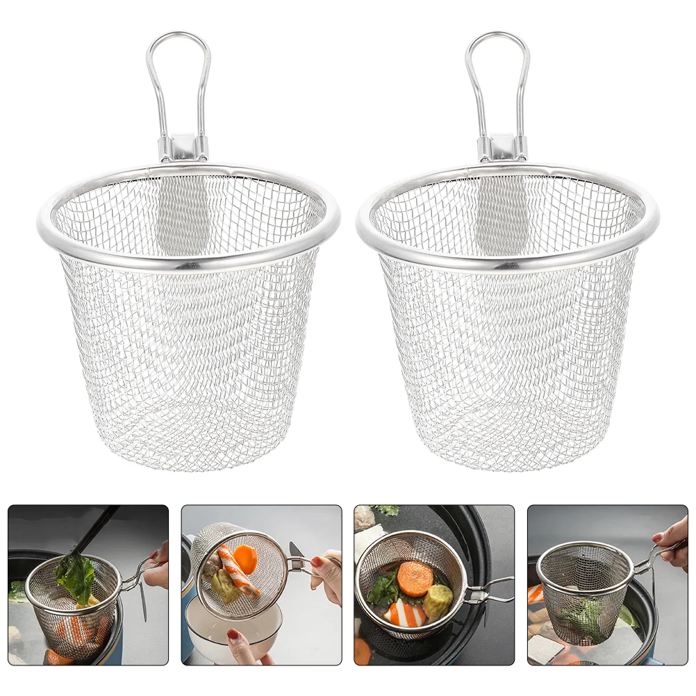 

Strainer Basket Pasta Mesh Spoon Noodle Kitchen Spaghetti Colander Stainless Steel Sieve Strainers Fry Servinghandlefrying Fine