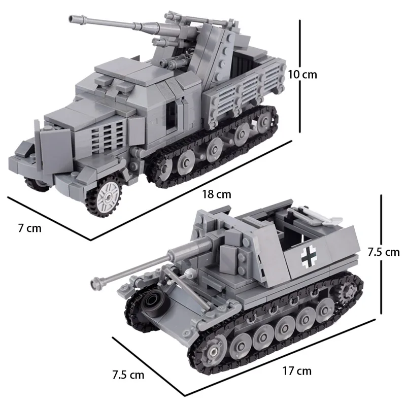 

WW2 German Armored Vehicles MOC Bricks Marder Tank Destroyer Military Building Blocks Toys Gifts Educational Toys For Children