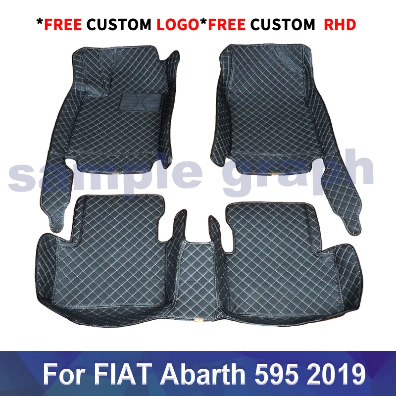 

Custom Car floor mats for FIAT Abarth 595 2019 Customauto foot Pads automobile carpet cover Car accessories
