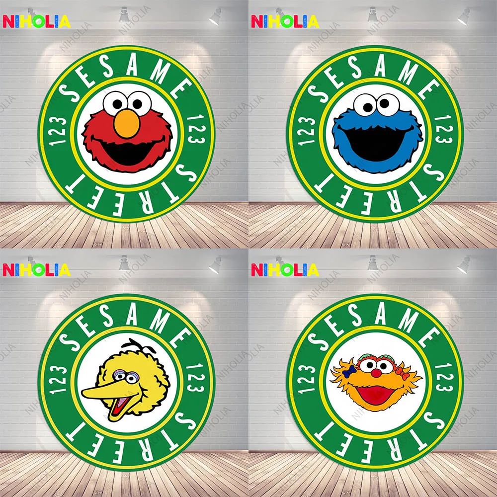 MINISO круглый фотофон Улица Сезам для детей круглая крышка дня рождения мультяшная