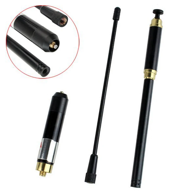 

AL-800 144 / 430MHz SMA-F / SMA-M / BNC Retractable Antenna For PRYME Kenwood High Gain Male Telescopic Antenna Dual Band