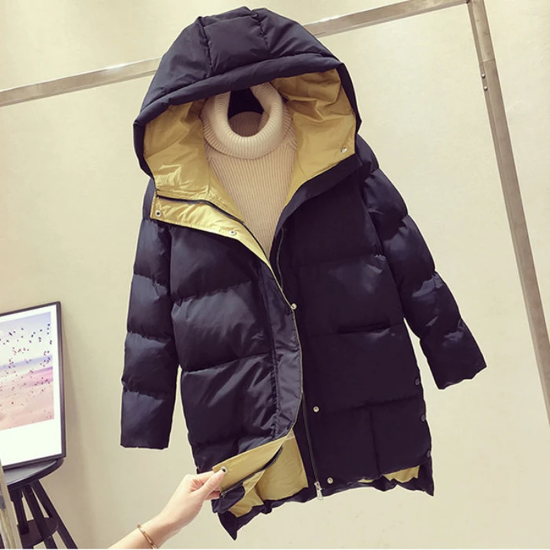Winter Coat Women's 2022 New Korean Fashion Women's Parka Loose Hooded Thickened Cotton Jackets Female Warm Outwear