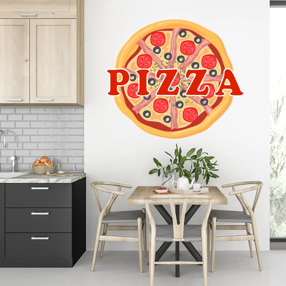 Водонепроницаемые наклейки на стену с изображением пиццы гамбургеров картофеля