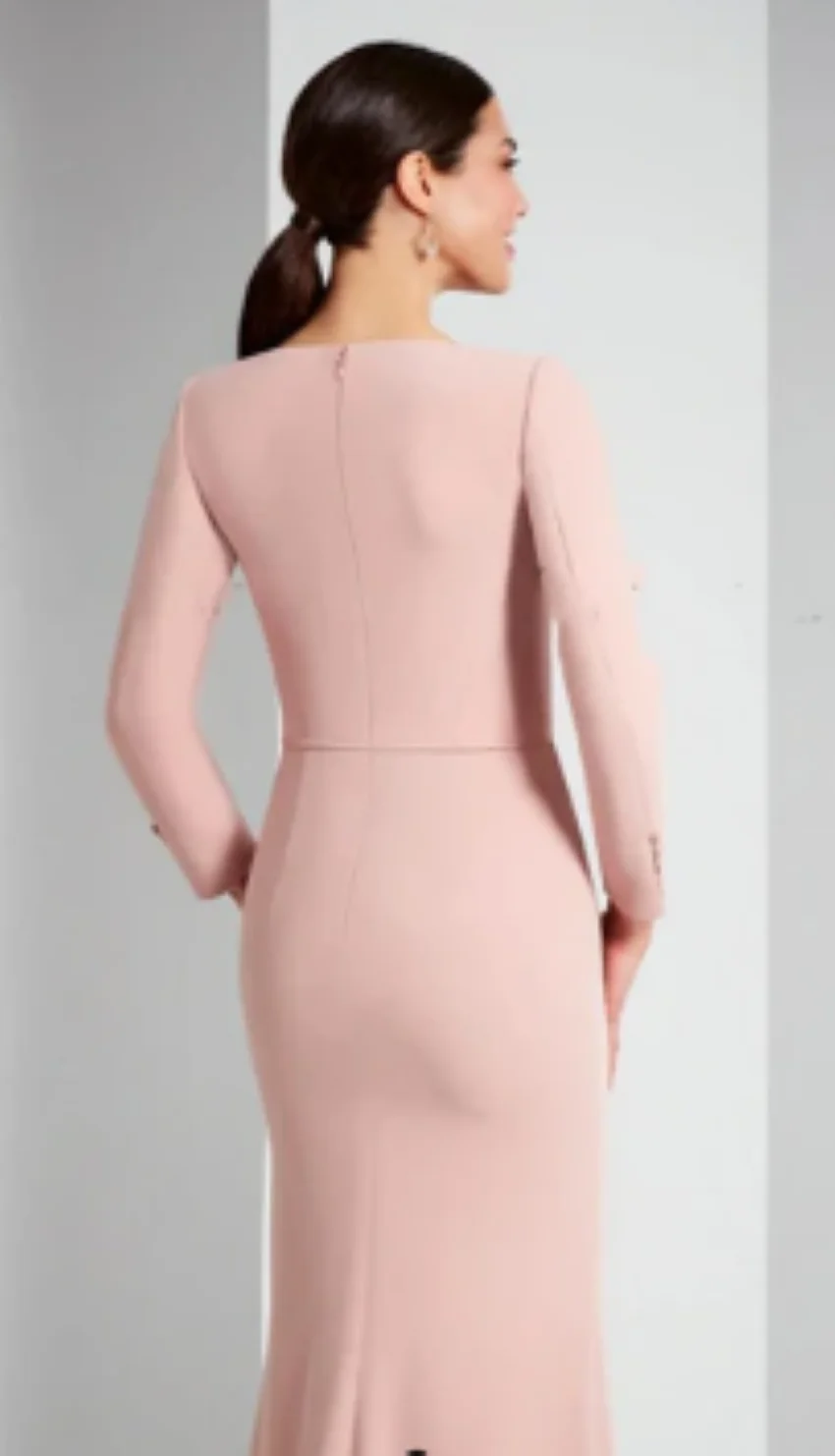 

3D Flower Long Sleeve Mother Of The Bride Dresses Court Train Prom Dresses Custom Evening Gown Pink Satin Wedding Party Dress