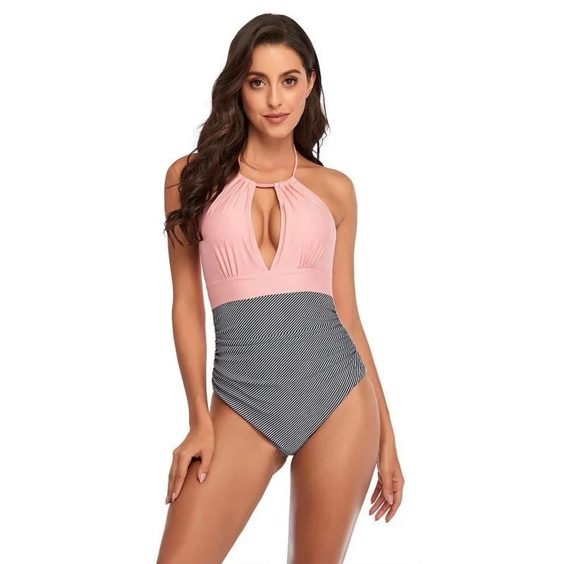 

Striped Sexy Bikini Backless One Piece Bathing Suit Women Female Swimming Suit for Women Plus Size Swimwear Women's Clothing